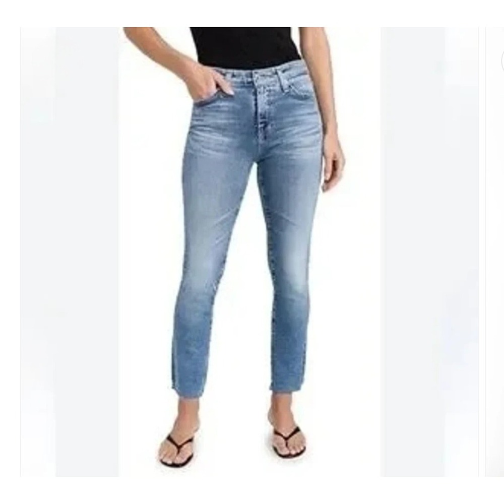 AG Adriano Goldschmied Mari Crop High Rise Slim Straight Jeana Blue 28 272